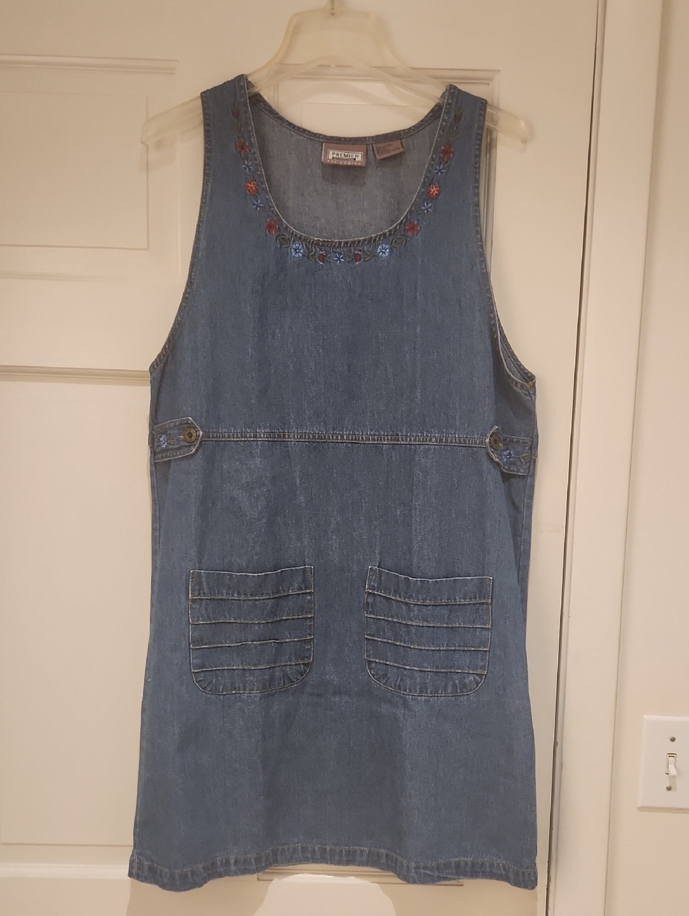 Premier International Embroidered Denim Pinafore 100% Cotton  Cottagecore Vibe